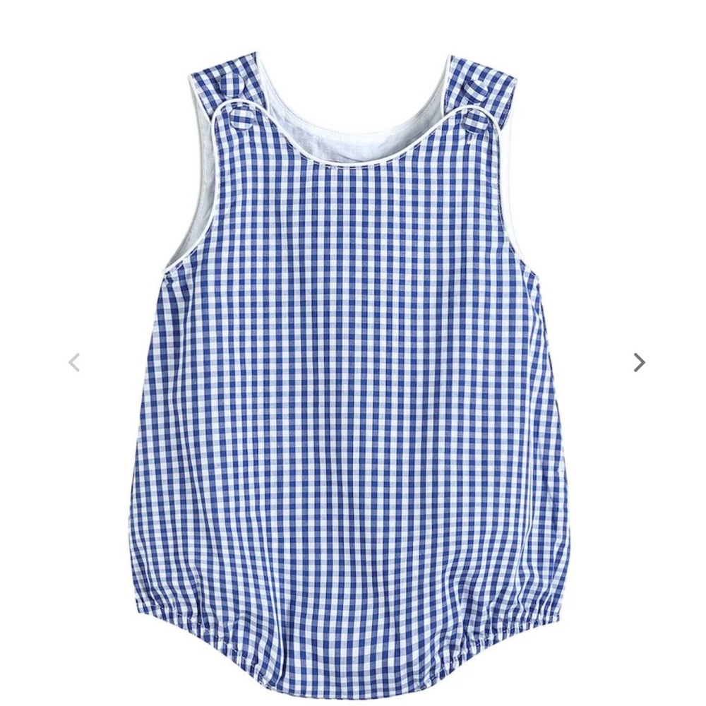 Blue Gingham Baby Romper (Lil Cactus)